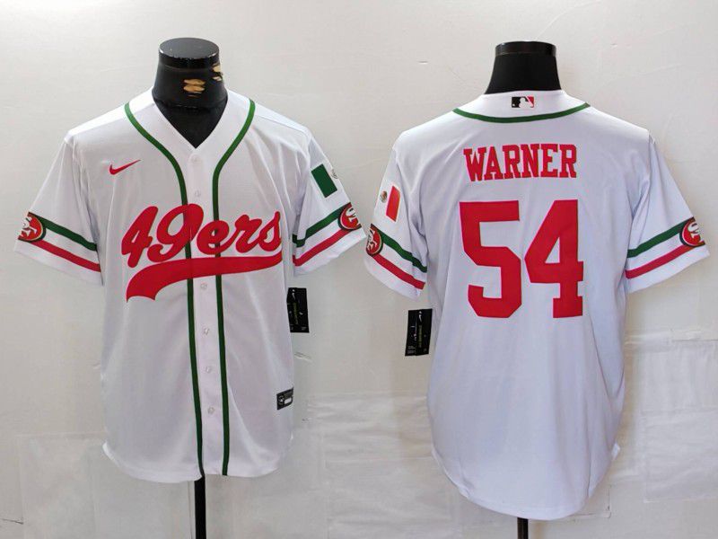 Men San Francisco 49ers 54 Warner White Joint Name 2024 Nike Limited NFL Jersey style 2